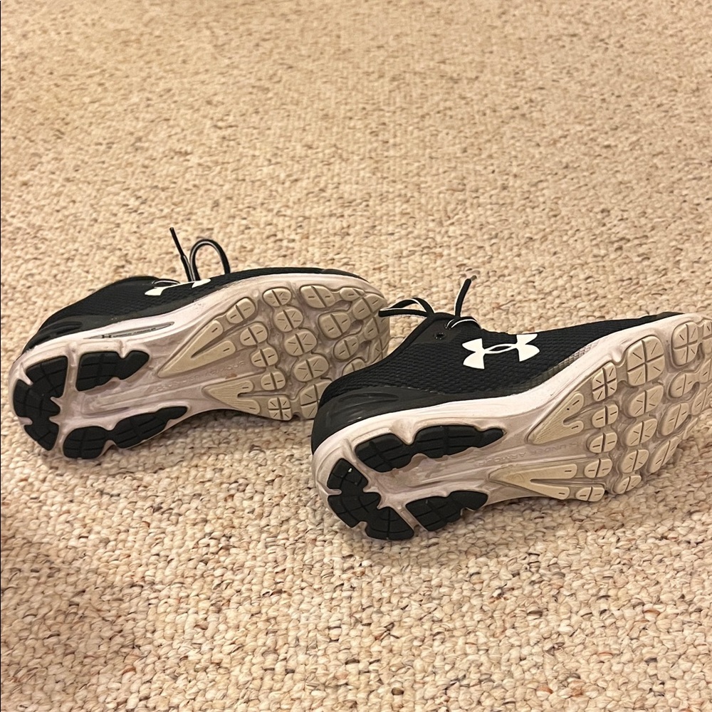 Under Armour Womens Black with White Logo Athletic Sneakers - Picture 4 of 5